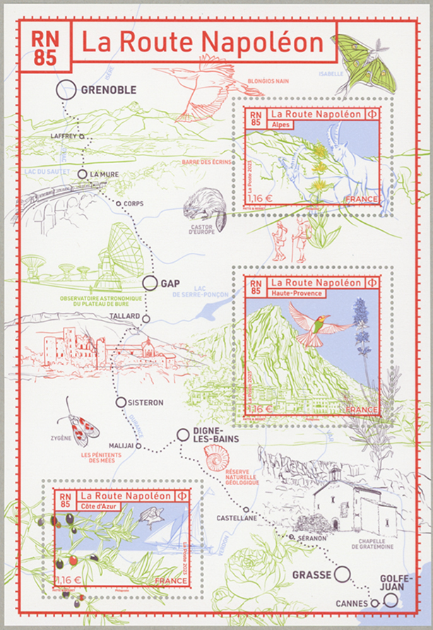 フランス 2023年ナポレオン街道ミニチュアシート - 日本切手・外国切手の販売・趣味の切手専門店マルメイト