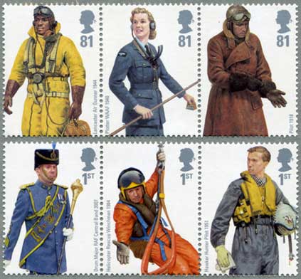 イギリス 08年空軍の制服6種 日本切手 外国切手の販売 趣味の切手専門店マルメイト