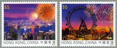 中国香港2006年オーストリア共同発行「花火」