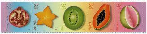 アメリカ2008年トロピカルフルーツ5種連刷
