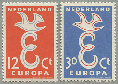 1958年ヨーロッパ切手2種