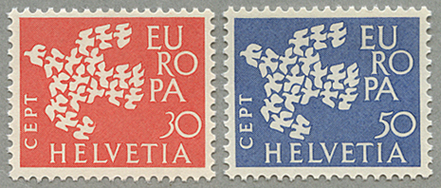 1961年ヨーロッパ切手2種
