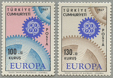 1967年ヨーロッパ切手2種