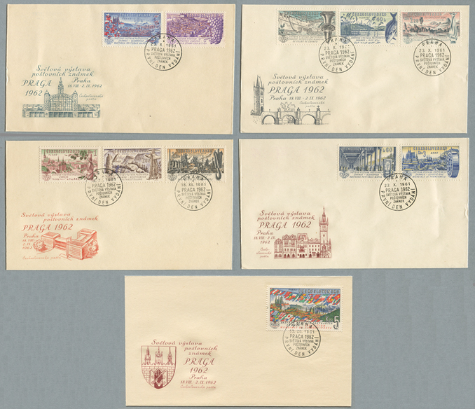 PRAGA1962 国際切手博覧会11種貼（５通組）