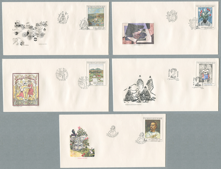 美術切手５種貼（５通組）