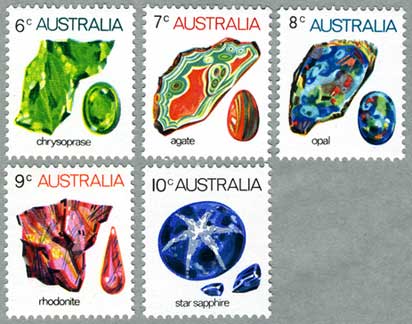 オーストラリア 年宝石と原石5種   日本切手・外国切手の販売