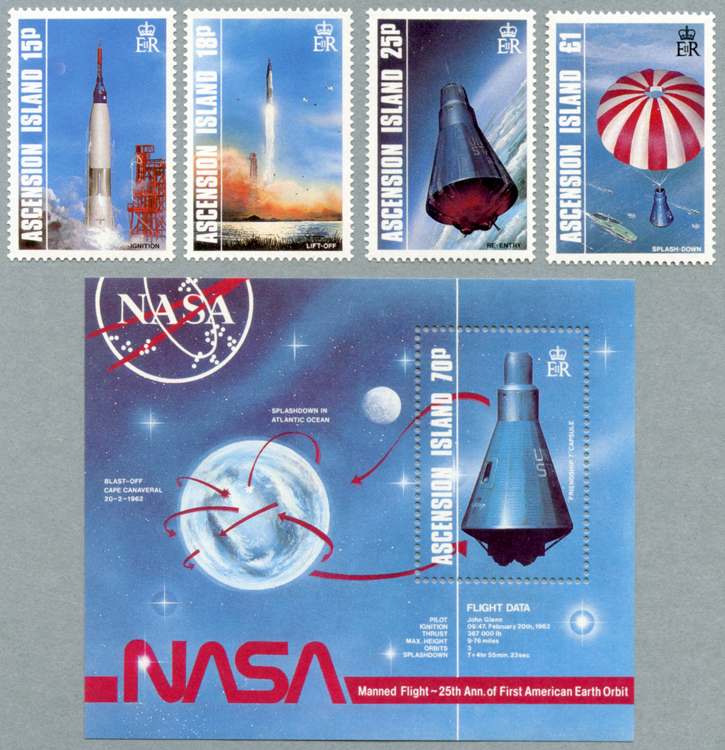 アセンション 1987年アメリカ初有人宇宙飛行成功25年５種 - 日本切手