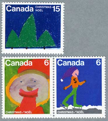 カナダ1975年クリスマス児童画3種