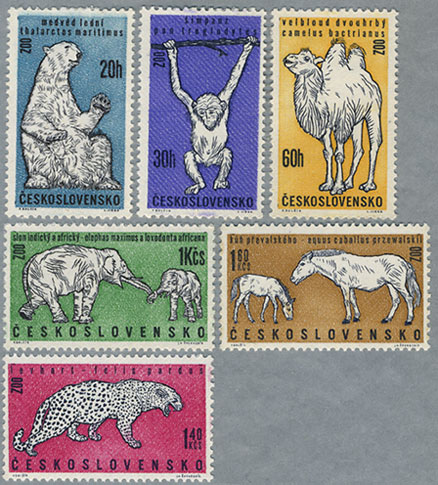 チェコスロバキア 1962年動物園の動物6種 - 日本切手・外国切手の販売 