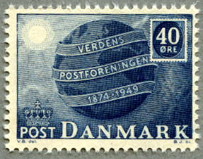 デンマーク1949年UPU100年