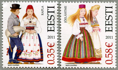 エストニア 11年民族衣装2種 日本切手 外国切手の販売 趣味の切手専門店マルメイト