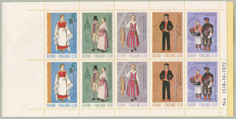 フィンランド 1972年民族衣装切手帳 日本切手 外国切手の販売 趣味の切手専門店マルメイト