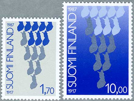 フィンランド 1987年独立70年2種 - 日本切手・外国切手の販売・趣味の切手専門店マルメイト