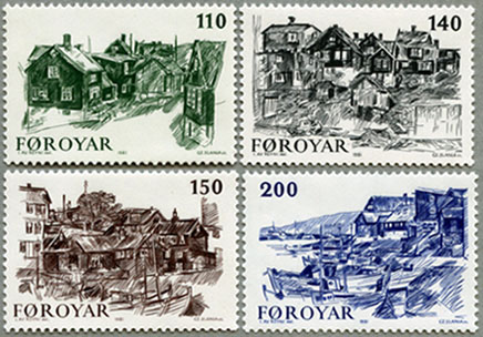 フェロー諸島1981年Torshavnの風景4種