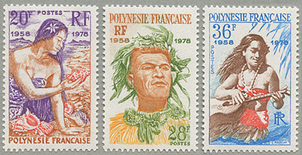 1978年「Polynesie Francaise」の刻字20年3種