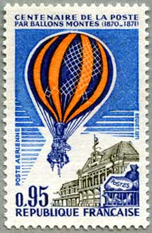 フランス1971年気球郵便100年