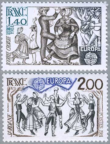 フランス1981年ヨーロッパ切手2種