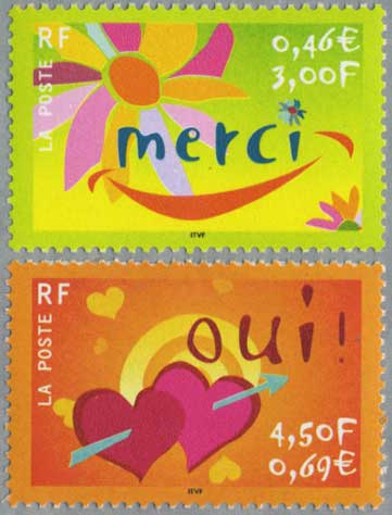 フランス2001年「merci」「oui」2種