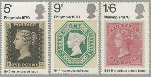 国際切手展Philympia'70 ３種