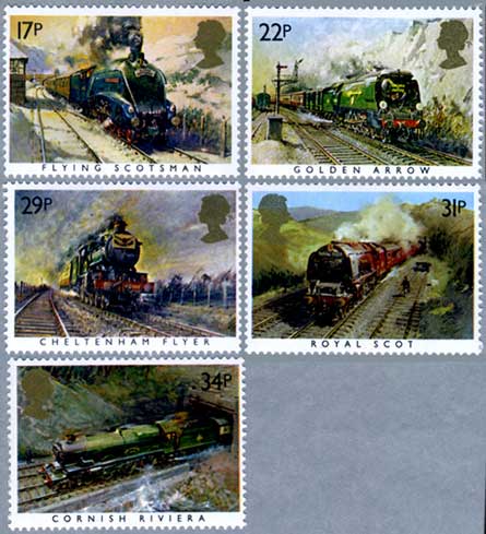 イギリス 1985年蒸気機関車5種 - 日本切手・外国切手の販売・趣味の
