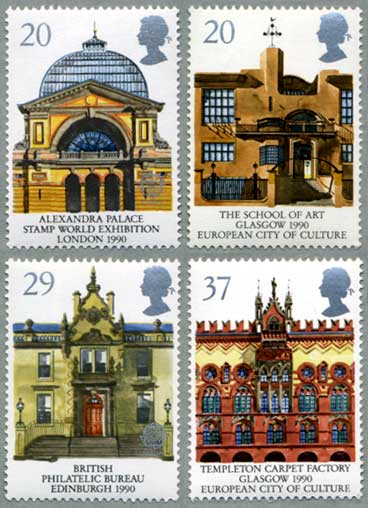 イギリス1990年ヨーロッパ切手4種