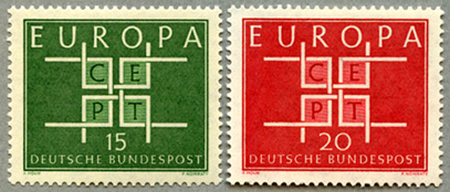 1963年ヨーロッパ切手2種
