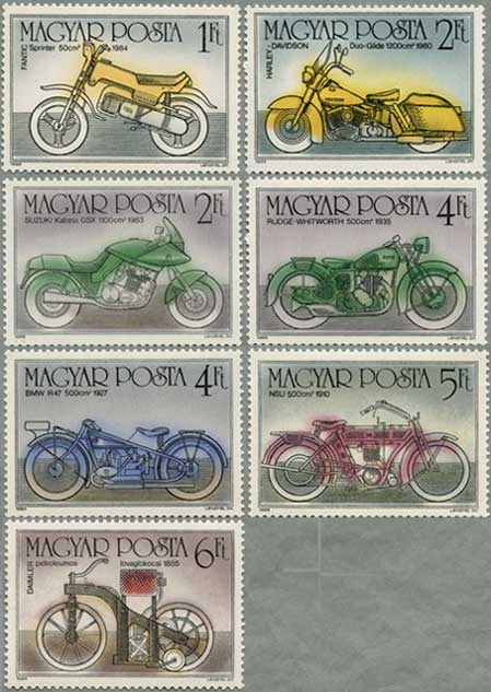 ハンガリー1985年オートバイ100年7種