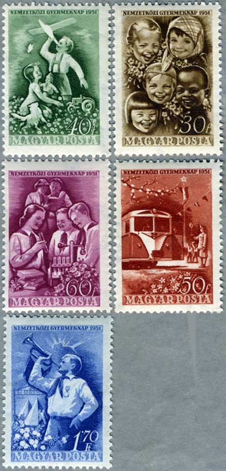 ハンガリー 1951年国際子供の日5種 - 日本切手・外国切手の販売・趣味
