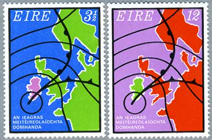 アイルランド1973年北西ヨーロッパの気象図2種