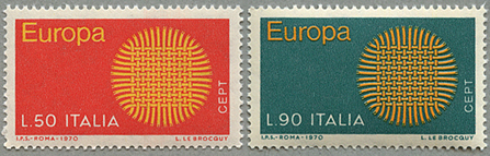 1968年ヨーロッパ切手2種