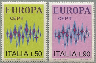 1972年ヨーロッパ切手2種