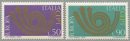1973年ヨーロッパ切手2種