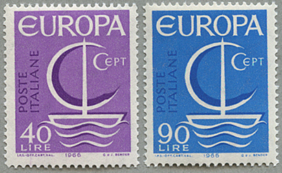 1966年ヨーロッパ切手2種