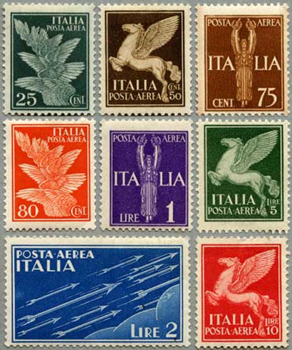 イタリア1930-32年 航空切手8種 - 日本切手・外国切手の販売・趣味の切手専門店マルメイト