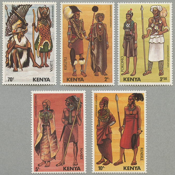 ケニア 1984年部族の衣装５種 日本切手 外国切手の販売 趣味の切手専門店マルメイト