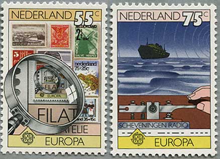 1979年ヨーロッパ切手 ルーペとオランダ切手など2種