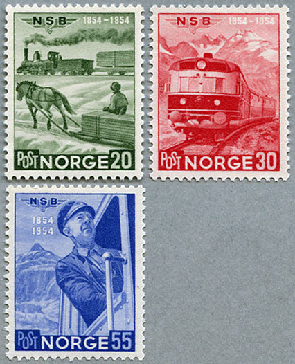 ノルウェー1954年鉄道100年3種