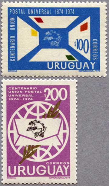 ウルグアイ1974年UPU100年2種