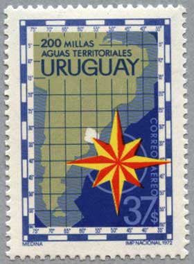 ウルグアイ1972年200海里図