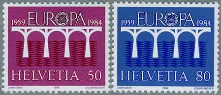 1984年ヨーロッパ切手橋2種