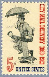 アメリカ1963年市内郵便配達100年