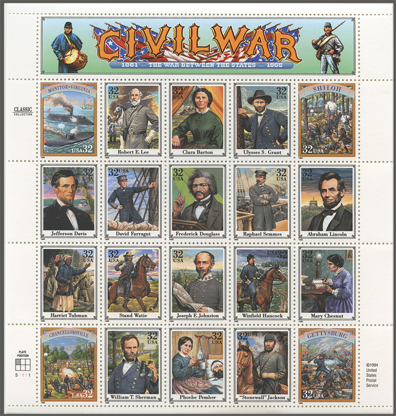 アメリカ 1995年南北戦争 シート※少難品 - 日本切手・外国切手の販売・趣味の切手専門店マルメイト
