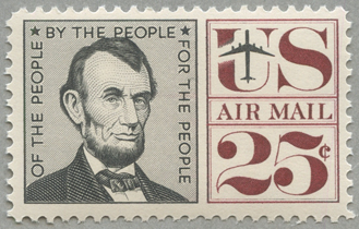 アメリカ 1960年航空切手 リンカーン25c - 日本切手・外国切手の販売 